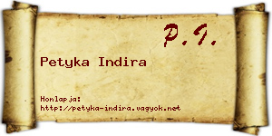 Petyka Indira névjegykártya